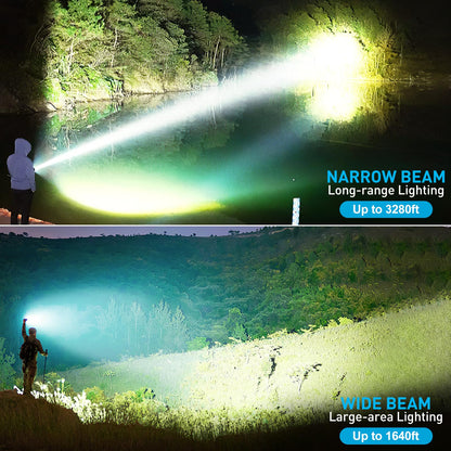 Sigoobal Flashlights High Lumens, 99,000 Lumens LED Flashlight Rechargeable, 5 Modes, Adjustable Beam & 12H Running Time, Powerful and Bright Flash Light for Home/Camping, IPX6 Waterproof