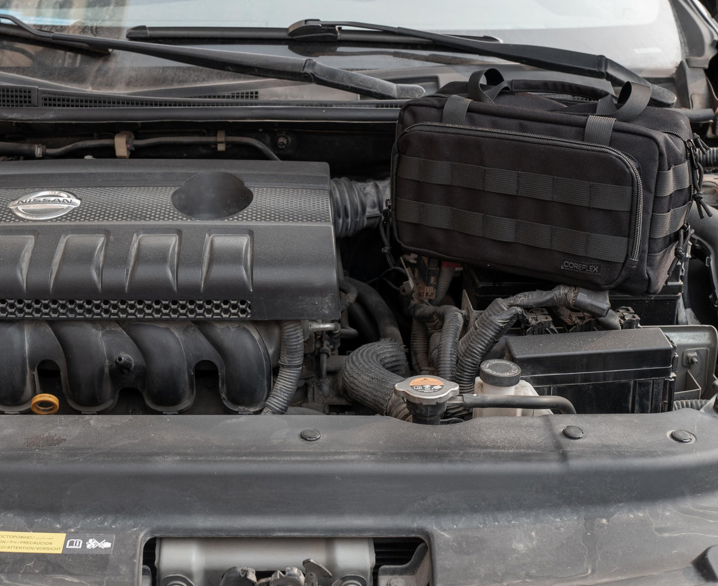 Coreflex Heavy Duty 12-Inch Multi-Purpose Tool Bag - Tactical, EDC, Range, Work Bag for Mechanics, Electricians, Carpenters, Builders, Plumbers - 12" X 7" X 7" (Black)