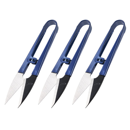 Beaditive Sewing Scissors (3-Piece Set) High-Carbon Steel Thread, Yarn, Embroidery Clippers | Handheld Snippers for Arts, Crafts, and DIY Projects | Multipurpose Use Navy Blue