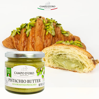 CAMPO D'ORO - Pistachio Butter Sweet Spreadable Cream, 6.3 oz (180g), Rich & Nutty for Knafeh Pistachio Dubai Chocolate Bars