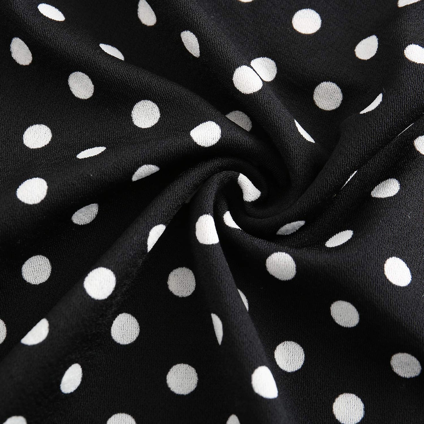 Sureple Wear to Work Dresses for Women Retro 50s Black Polka Dot Keyhole Cutout Pleated Summer Fit and Flare Swing Casual Dresses with Pockets (L, SP81-Black Dot)