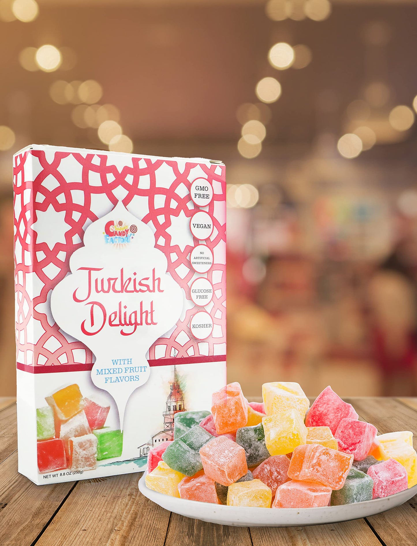 Sarah's Candy Factory Turkish Delight with Assorted Fruit Flavors (8.8 oz) Gifts for Everyone
