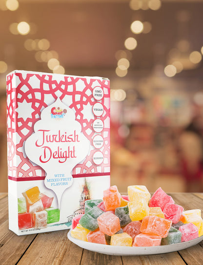 Sarah's Candy Factory Turkish Delight with Assorted Fruit Flavors (8.8 oz) Gifts for Everyone