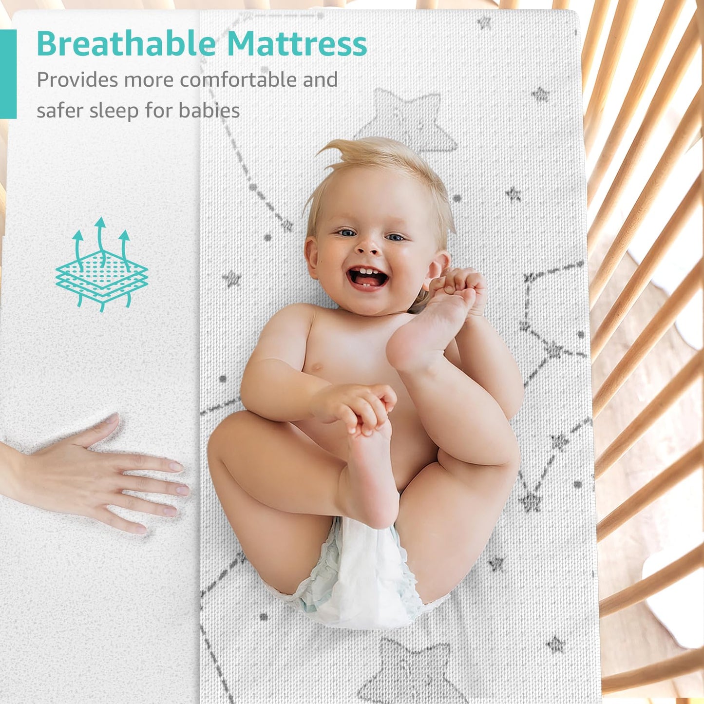 YENING Pack and Play Mattress Topper Baby Pack N Play Mattresses for Playpen and Playard with Washable Cover 38"x26"x1", 1 Pack Firm Foam