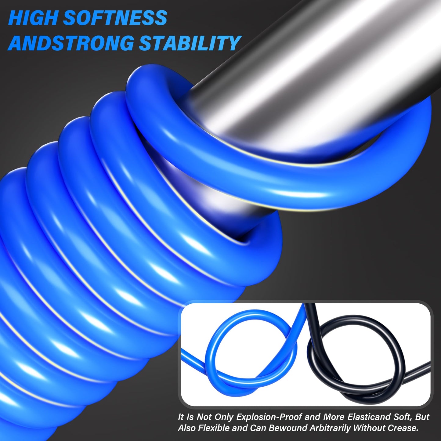 TAILONZ PNEUMATIC Blue 6mm OD 4mm ID Polyurethane PU Air Hose Pipe Tube Kit 10 Meter 32.8ft