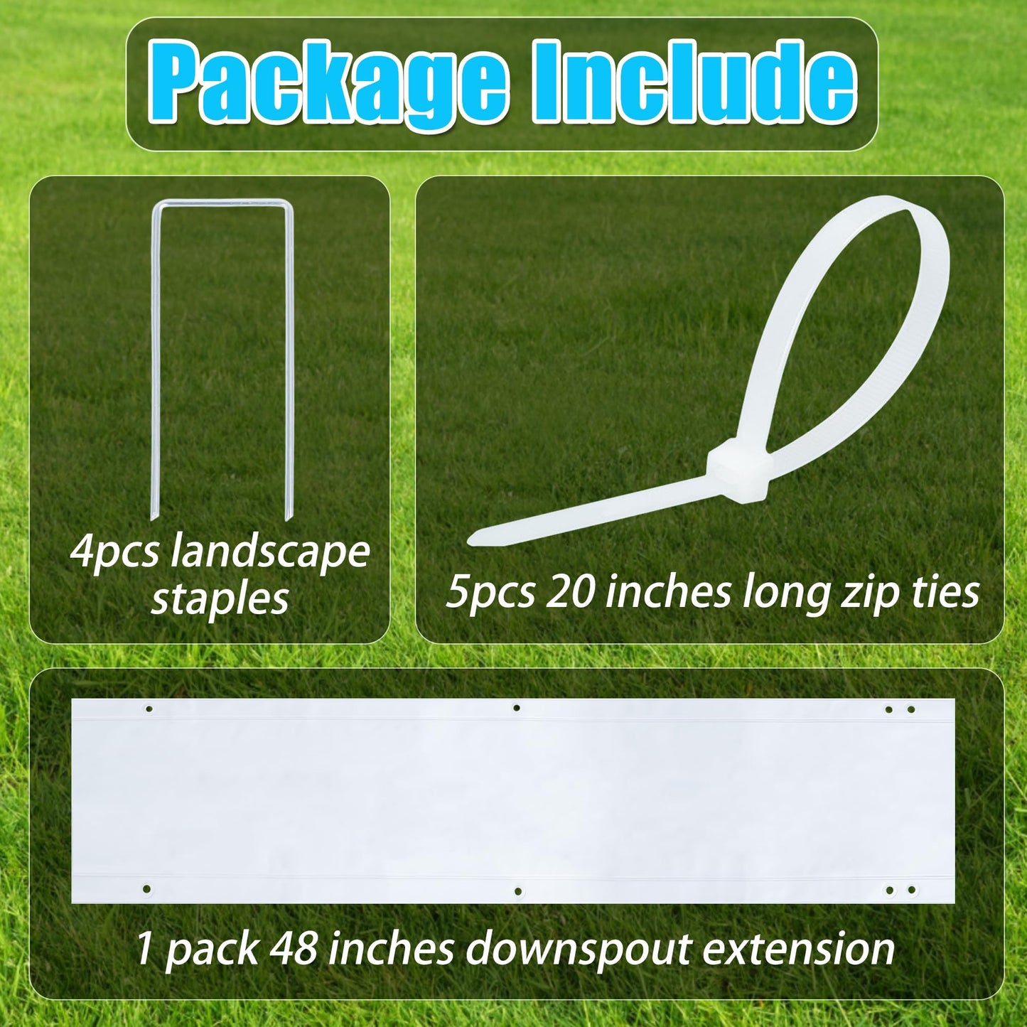 WUBOECE 1 Pack Gutter Downspout Extensions for Draining Away Downspout Extender Downspout Diverter, Fits All Standard Downspouts (White, 11"x48")