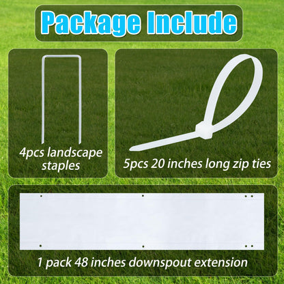 WUBOECE 1 Pack Gutter Downspout Extensions for Draining Away Downspout Extender Downspout Diverter, Fits All Standard Downspouts (White, 11"x48")