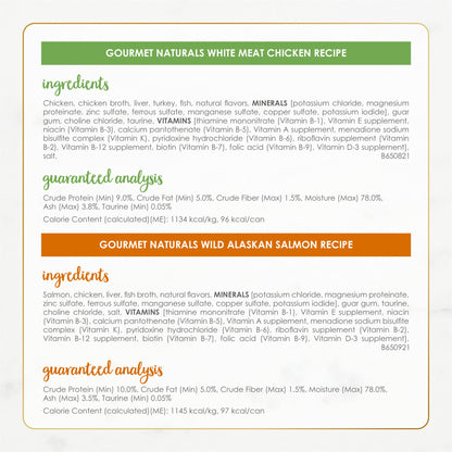 Purina Fancy Feast Grain Free Wet Cat Food Pate Variety Pack Gourmet Naturals–Beef, Chicken, Salmon, Trout and Tuna - (2 Packs of 12) 3 oz. Cans