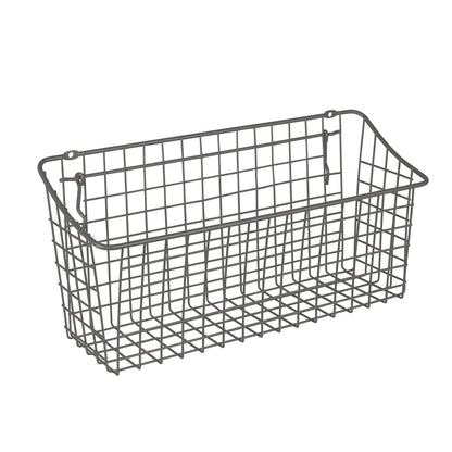 Spectrum Pegboard & Wall Mount Wire Basket Extra Large (Industrial Gray) - Storage & Organizer for Garage, Tools, Shed, Home, Work Bench, Crafts, & More