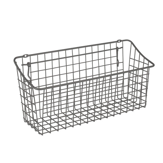 Spectrum Pegboard & Wall Mount Wire Basket Extra Large (Industrial Gray) - Storage & Organizer for Garage, Tools, Shed, Home, Work Bench, Crafts, & More