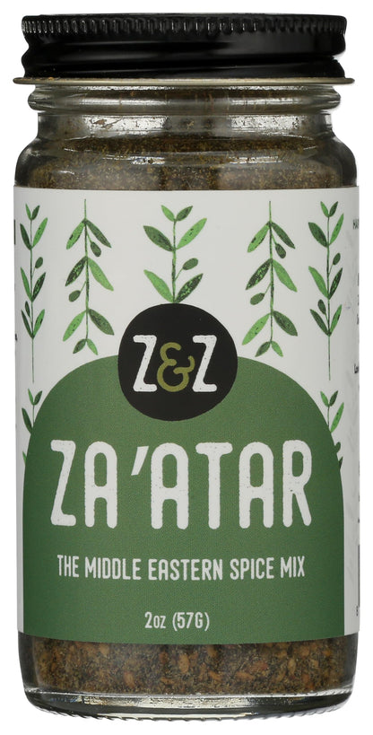 Za'atar by Z&Z | Za'atar Spice Blend with Zaatar Spice, Sumac, & Toasted Sesame Seeds | Za'atar Seasoning for Breads, Salads, Chicken, or Snacks | Savory & Tangy Palestinian Zaatar Seasoning, 2 Oz