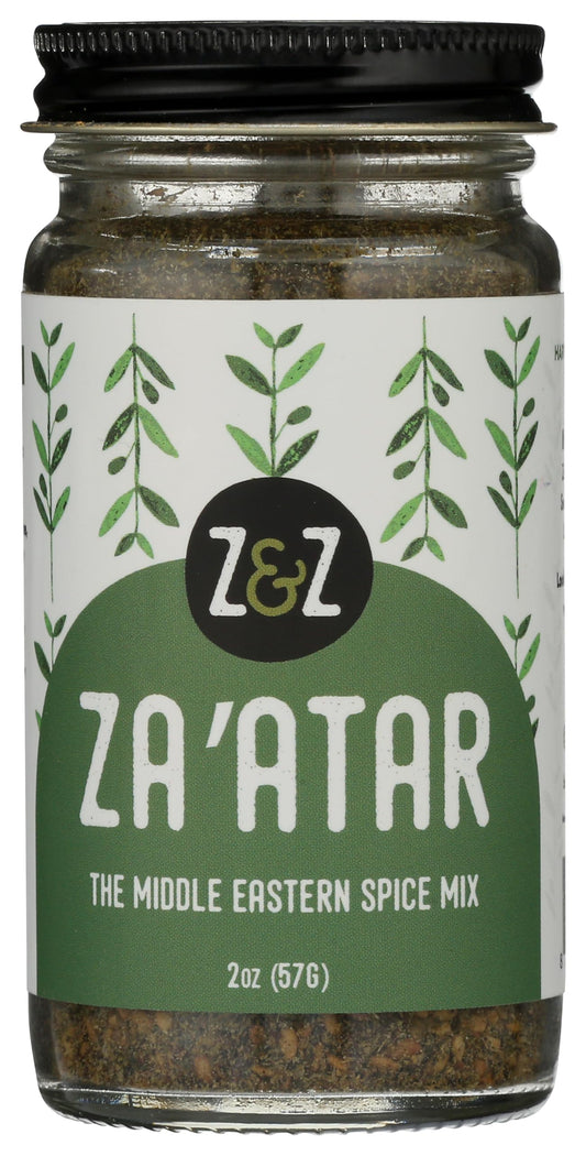 Za'atar by Z&Z | Za'atar Spice Blend with Zaatar Spice, Sumac, & Toasted Sesame Seeds | Za'atar Seasoning for Breads, Salads, Chicken, or Snacks | Savory & Tangy Palestinian Zaatar Seasoning, 2 Oz