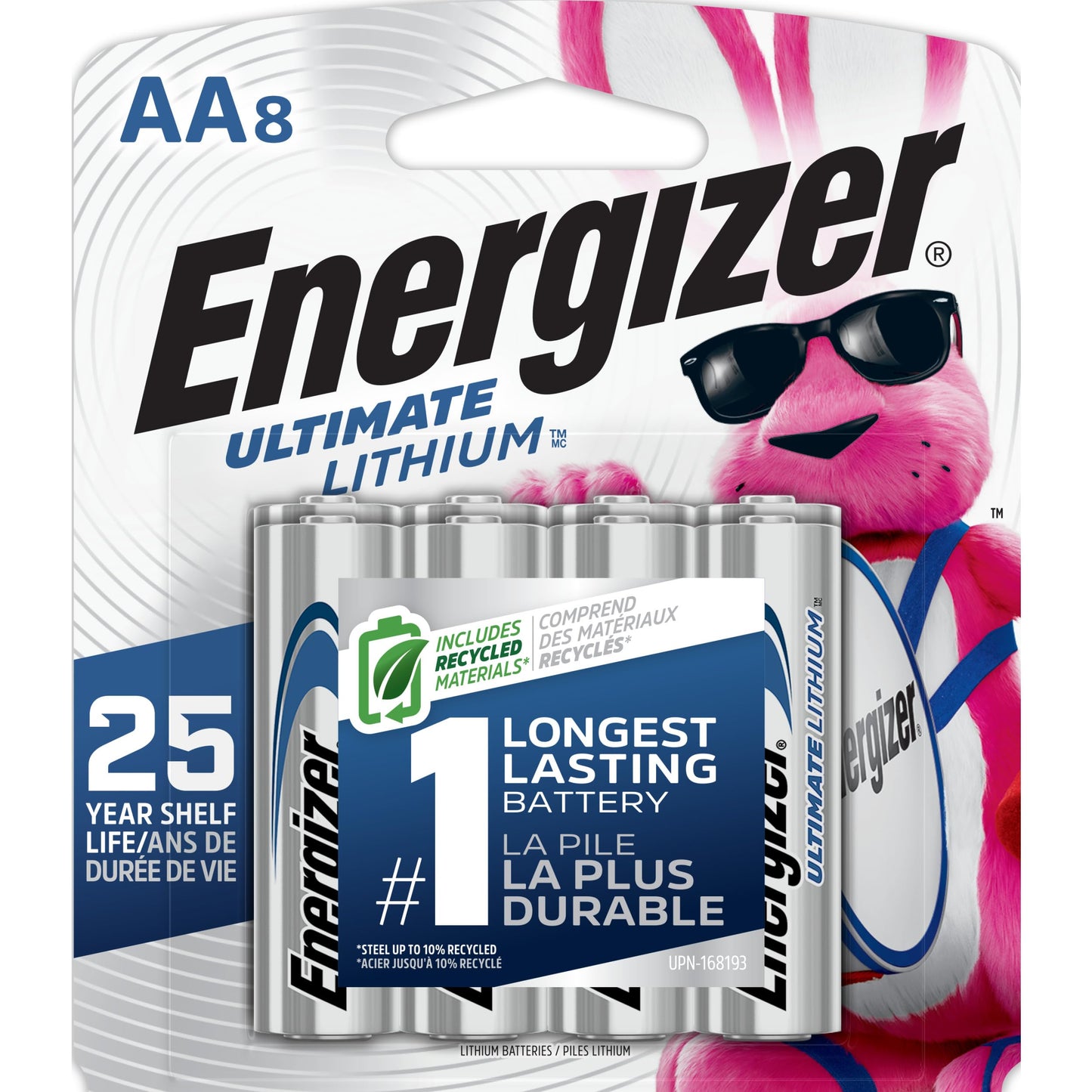 Energizer Ultimate Lithium AA Batteries (8 Pack), 1.5V Lithium Double A Batteries