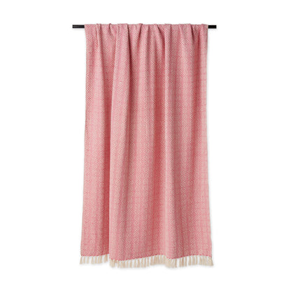DII Diamond Stitch Woven Throw, Organic Modern, 50 x 60, Rose