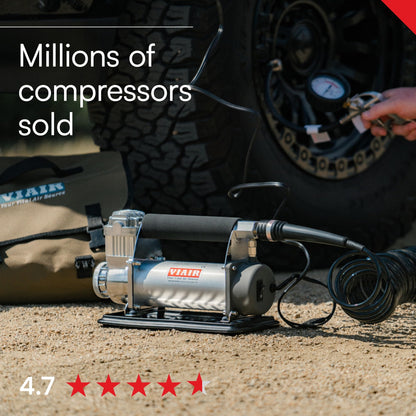VIAIR 450P-RV Automatic Portable Air Compressor Kit - 150 PSI for RV, Truck, Jeep and SUV Tires - RV Accessories with 1.80 CFM, Silver