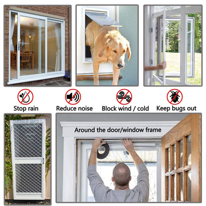 Self-Adhesive Pile Weather Stripping Seal for Sliding Windows and Door Frames, 16.5ft x 11/32 inch, Grey