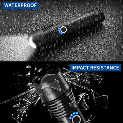 Flashlights High Lumens Rechargeable, 2Pack Rechargeable Flashlights, Super Bright Flashlight, 5Mode Tactical Flashlights High Lumens, LED Flashlight High Powered, Waterproof Flash Light LED