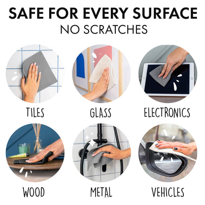 SUPERSCANDI 10 Pack Swedish Dishcloths for Kitchen - 100% Biodegradable & Compostable Reusable Paper Towels Washable, Food-Safe & Without Plastic - Dish Rags Suitable for Any Surface, Grey