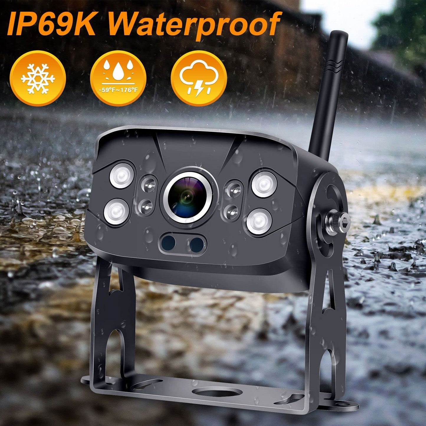 RV Backup Camera Wireless Plug and Play: Pre-Wired for Furrion System Recording Wide View Rear View Camera Clear Night Vision HD 1080P 7'' Touch Key Monitor for Trailer Camper Motorhome Yakry Y27-N