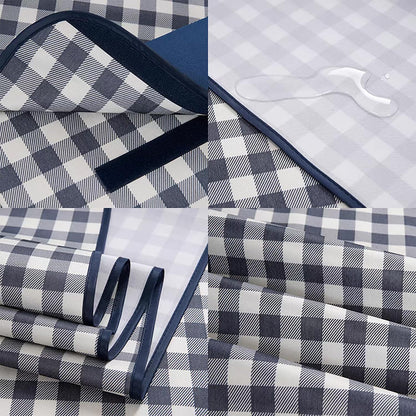 Wind Tour Family Outdoor Waterproof Durable Picnic Blankets with Carry Strap Foldable Sandproof Picnic Floor Mat for Kids Playground Camping Hiking Grass Travelling (1, Grey Grid)