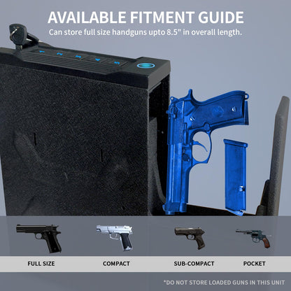 Biometric Gun Safe for Nightstand, Desk, Bedside Mounted, Auto Open Pistol Safe, Drawer Handgun Safe with Internal LED light, Silent mode, Quick Access Gun Lock Box with Fingerprint, PIN Code, Key