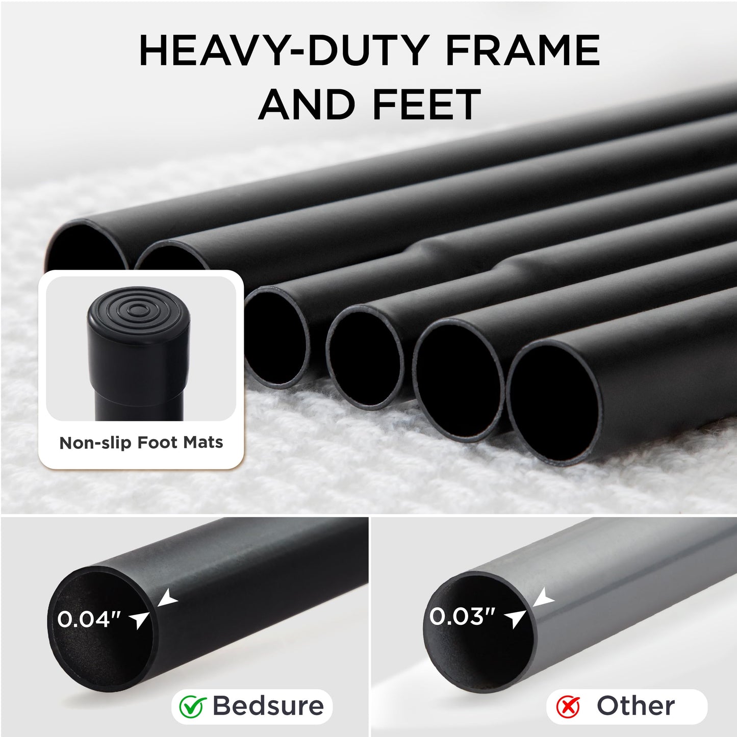 Bedsure Outdoor Elevated Dog Bed Large Sized Dog, Portable Indoor & Outdoor Cooling Raised Cot Pet Hammock Bed with Skid-Resistant Feet, Frame with Breathable Mesh, Grey, 49 inches