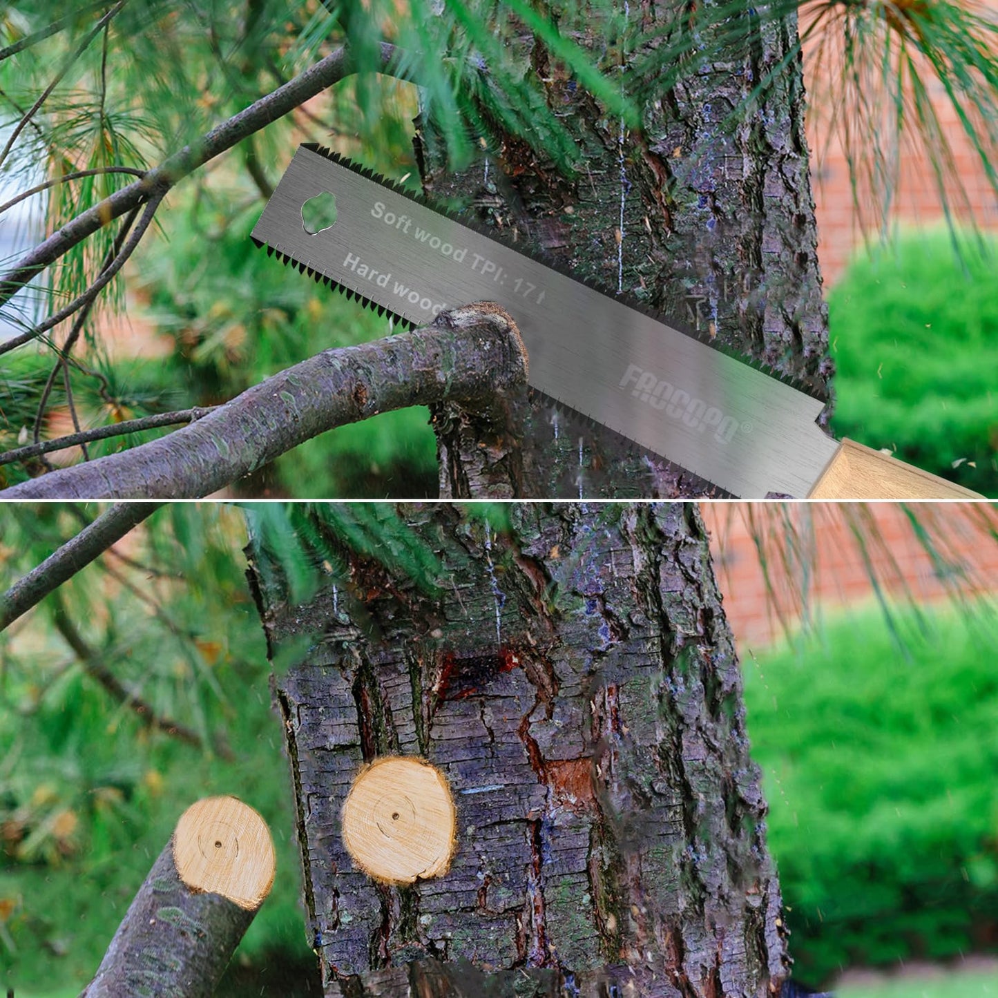 Frocopo Hand Saw Woodworking Tools, 6-Inch Pull Saw, Flexible Double-Edge Blade 17/11 TPI, Japanese Flush Cut for DIY Craft, Non-Slip Wood Handle, Sharp & Lightweight for Woodworking and Garden Trim