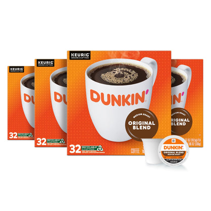 Dunkin' Original Blend Medium Roast Coffee, 128 Keurig K-Cup Pods