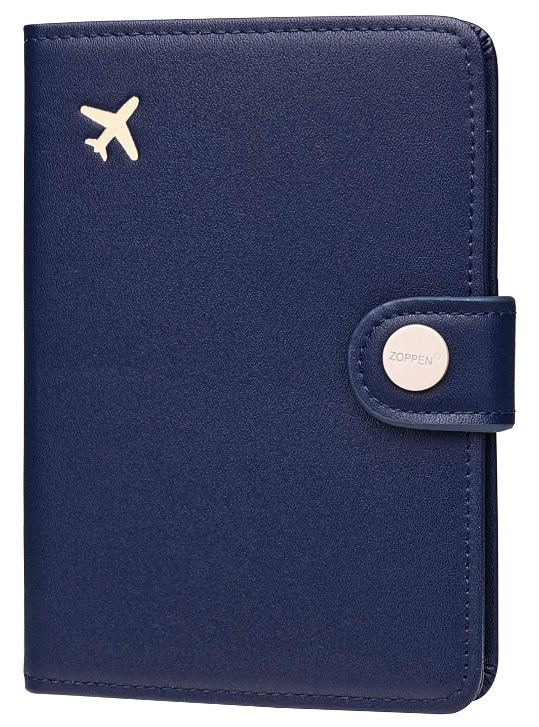 ZOPPEN Passport Holder Women Men, Passport Cover Travel Wallet Rfid Blocking Passport Wallet Cover Case Travel Essentials Document Organizer, Navy Blue