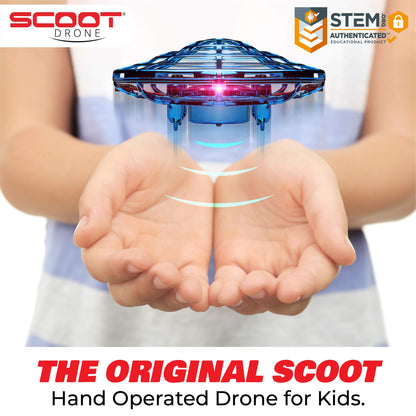 Force1 Scoot Hand Operated Drone for Kids or Adults - Hands Free Motion Sensor Mini Drones, Easy LED Indoor Rechargeable UFO Toy Flying Orb Ball Drone Toys for Boys and Girls (Blue)