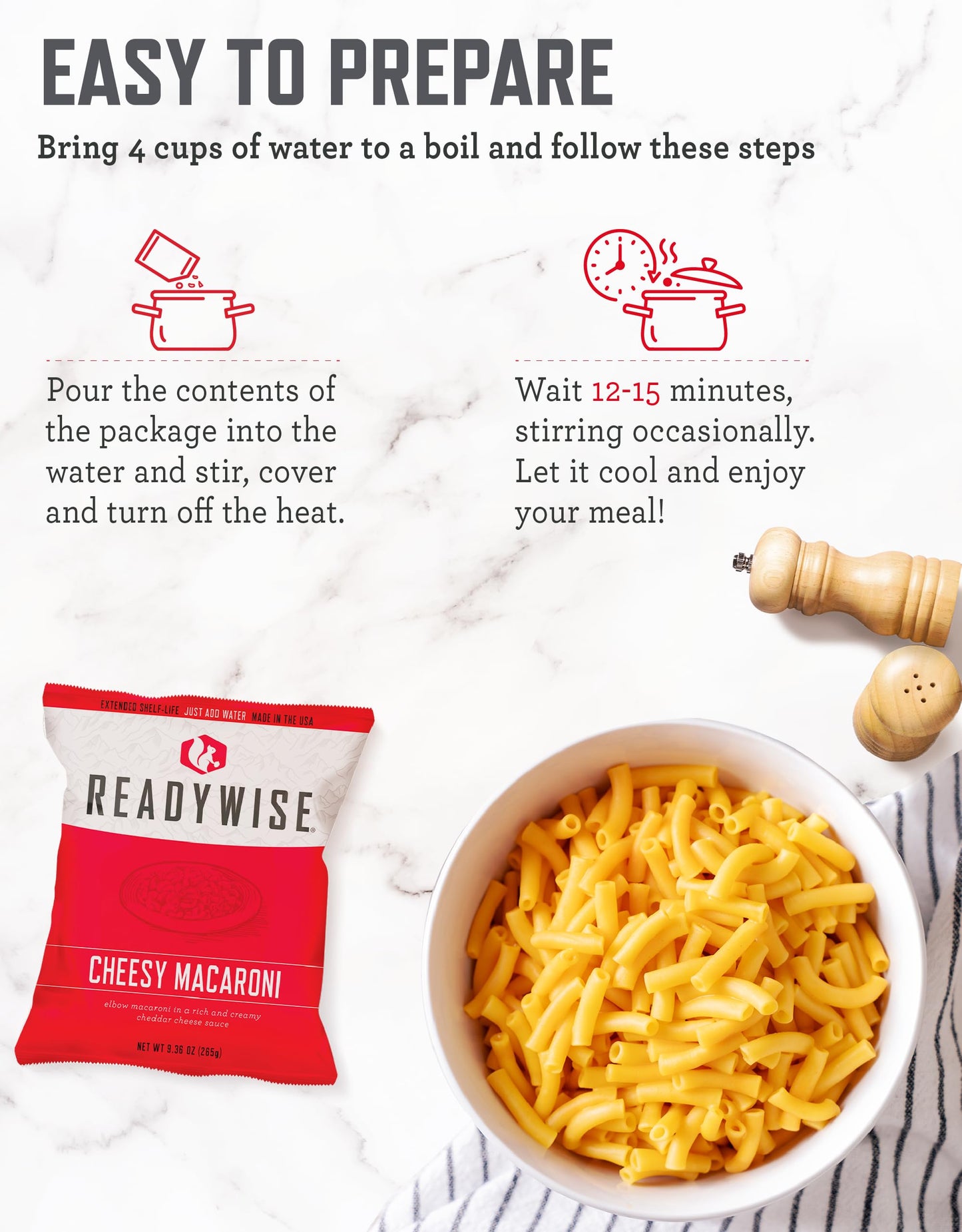 ReadyWise 30 Day Emergency Food Supply - 296 Servings, 2 Buckets, Freeze Dried Protein Meals, Survival Food Storage, Ready to Eat, Backpacking & Camping Essentials, up to 25 Year Shelf Life