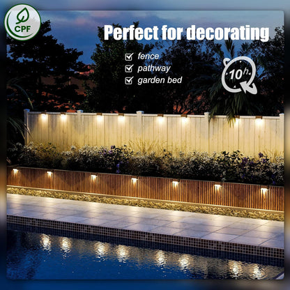 SOLPEX Solar Deck Lights Outdoor 16 Pack, Solar Step Lights Waterproof Led Solar lights for Outdoor Stairs, Step , Fence, Yard, Patio, and Pathway(Warm White)