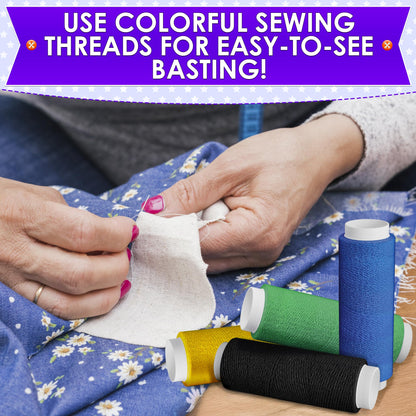 Sewing Machine Thread Set - 39 Colors Polyester Thread for Sewing Machine & Hand Embroidery, 140 Yards Per Spool, Bright Colors That Won't Fade - Ensures Smooth Stitching with Most Fabrics