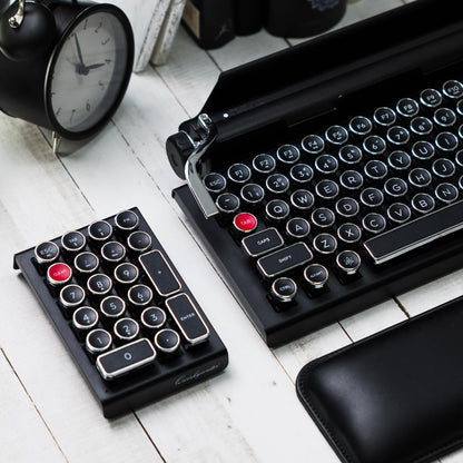 QWERKYTOYS Qwerkywriter Typewriter Inspired Retro Mechanical Wired & Wireless Keyboard with Tablet Stand