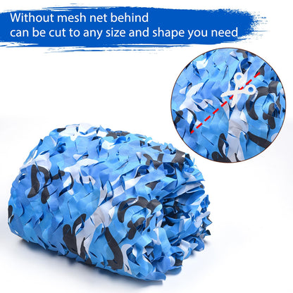Yeacool Sheerness Camo Netting for Hunting Blind Outdoor Camouflage Netting Bulk Roll for Birthday Party Dinosaur Theme Decor Boat Cover Beach Event (Ocean Camo, 65.6ftx4.9ft, 20m*1.5m)