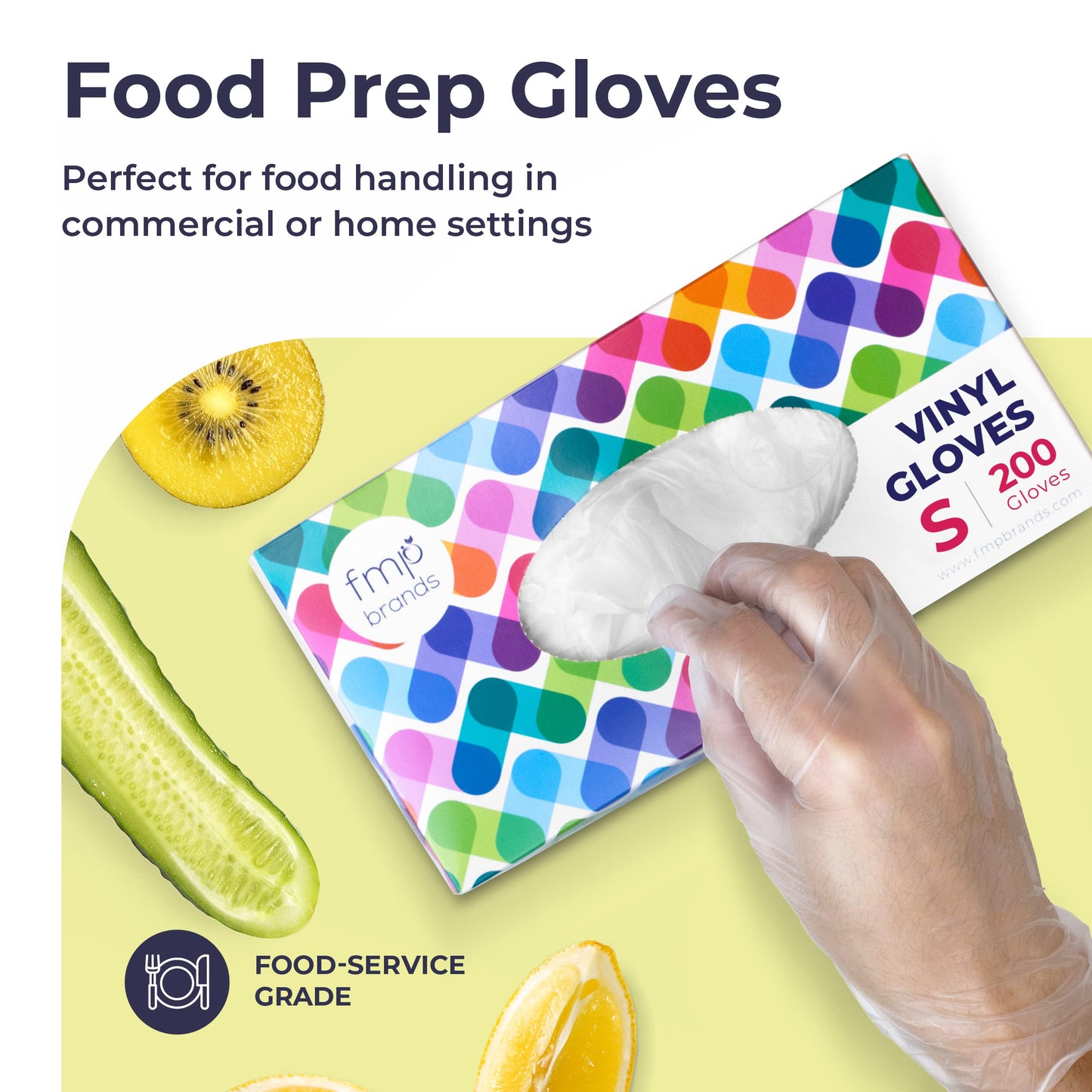 Fit Meal Prep 200 Pack Disposable Food Prep Vinyl Gloves Medium Food Safe Glove Household Cleaning Gloves for Cooking, Kitchen