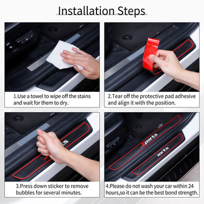 SINGARO Car Door Threshold Protection, 4PCS Door Edge Step Dust Shield Cover, Door Width 19.8x1.57inch Car/SUV Universal Rubber Scratch Resistant Exterior Accessories (Sport)