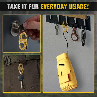 Carabiner Clip - Double Spring snap Hook- 5 Pack S-Biners - Locking Key Ring - Coyote Mini Carabiners