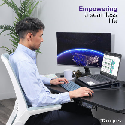 Targus 17 Inch Dual Fan Lap Chill Mat - Soft Neoprene Laptop Cooling Pad for Heat Protection, Fits Most 17" Laptops and Smaller - USB-A Connected Dual Fans for Heat Dispersion (AWE55US)