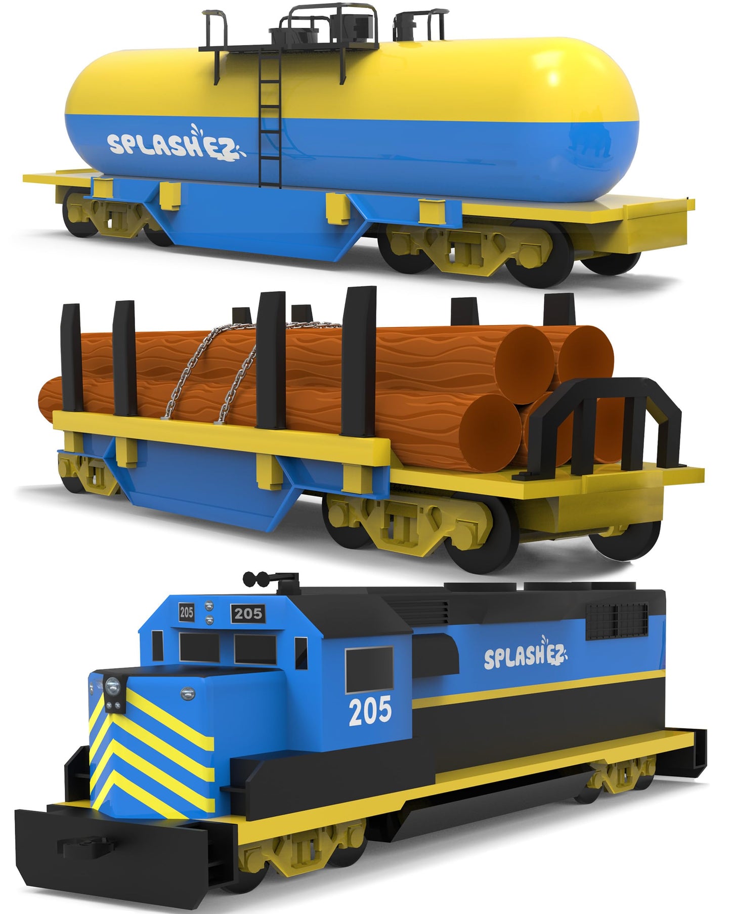 SplashEZ Train Toys for Bath | Mold Free Bath Toys for Kids & Toddlers with No Hole for Water | Train Set Ideal Size for Little Hands | Safe, Durable for Baby Tub Pool Fun for Boys Girls Ages 0 & Up