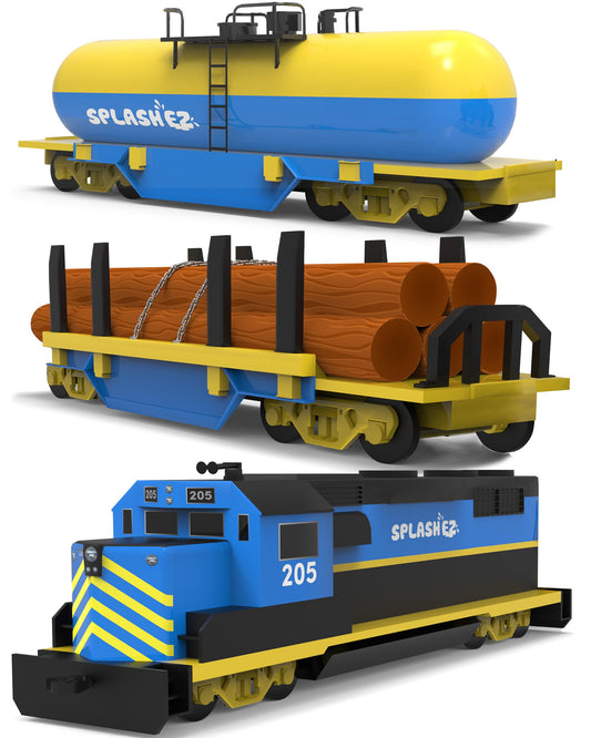 SplashEZ Train Toys for Bath | Mold Free Bath Toys for Kids & Toddlers with No Hole for Water | Train Set Ideal Size for Little Hands | Safe, Durable for Baby Tub Pool Fun for Boys Girls Ages 0 & Up