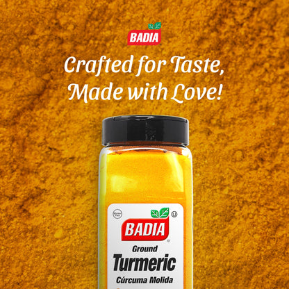 Badia Ground Turmeric Powder, 16 oz - Premium Curcuma Seasoning for Cooking, Golden Flavor & Rich Aroma