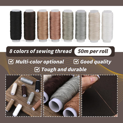 BAGERLA Upholstery Repair Sewing Kit Heavy Duty Sewing Kit with Awl Tools, Seam Ripper, Hand Stitching Needles, Upholstery Thread, Leather Craft Tool Kit for Shoes Sofa Tent Carpet Leather Craft DIY