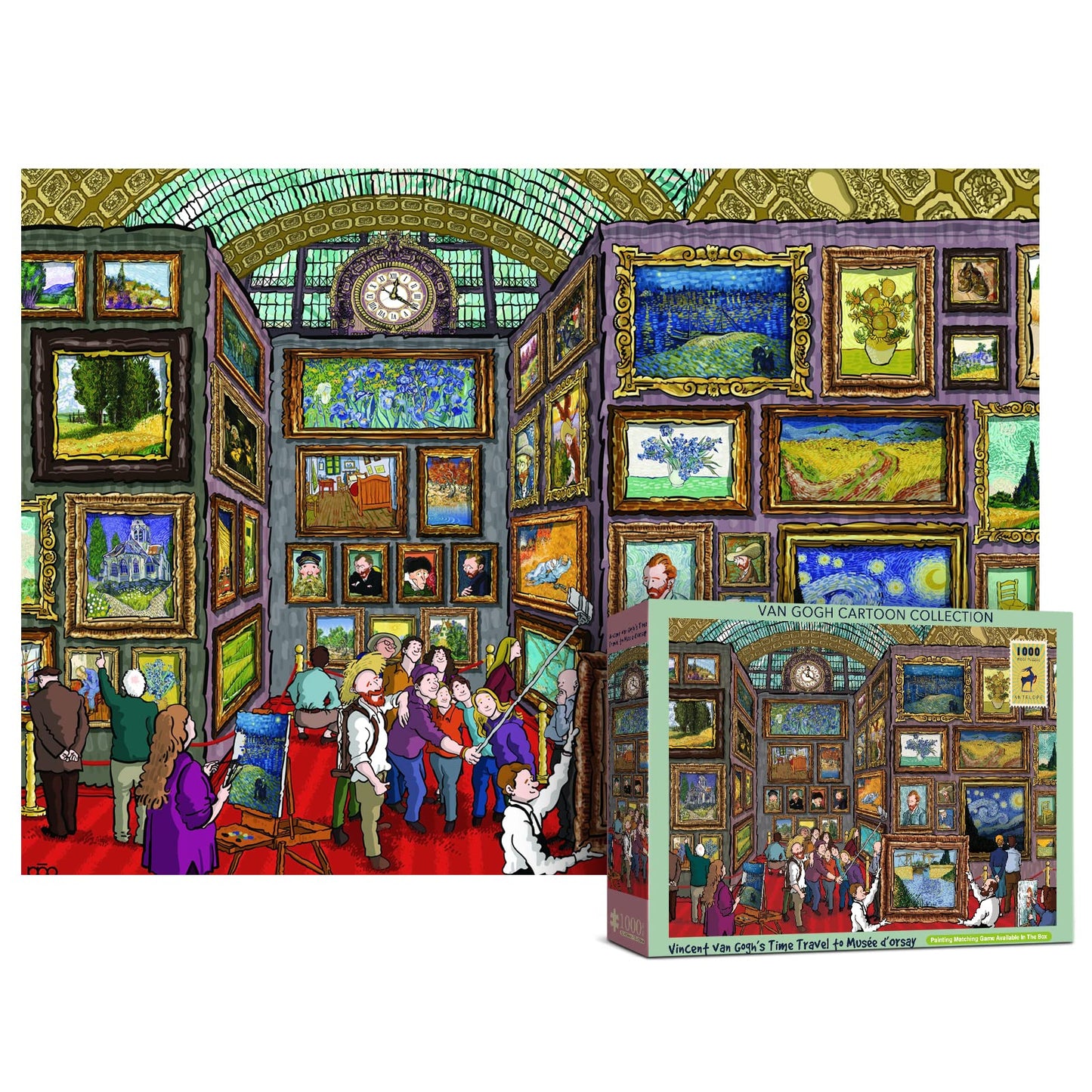 Antelope - 1000 Piece Puzzle for Adults, Van Gogh Jigsaw Puzzles 1000 Pieces, Van Gogh's Time Travel to Muse Da Orsay Puzzles for Adults 1000 PC by Alireza Karimi Moghaddam