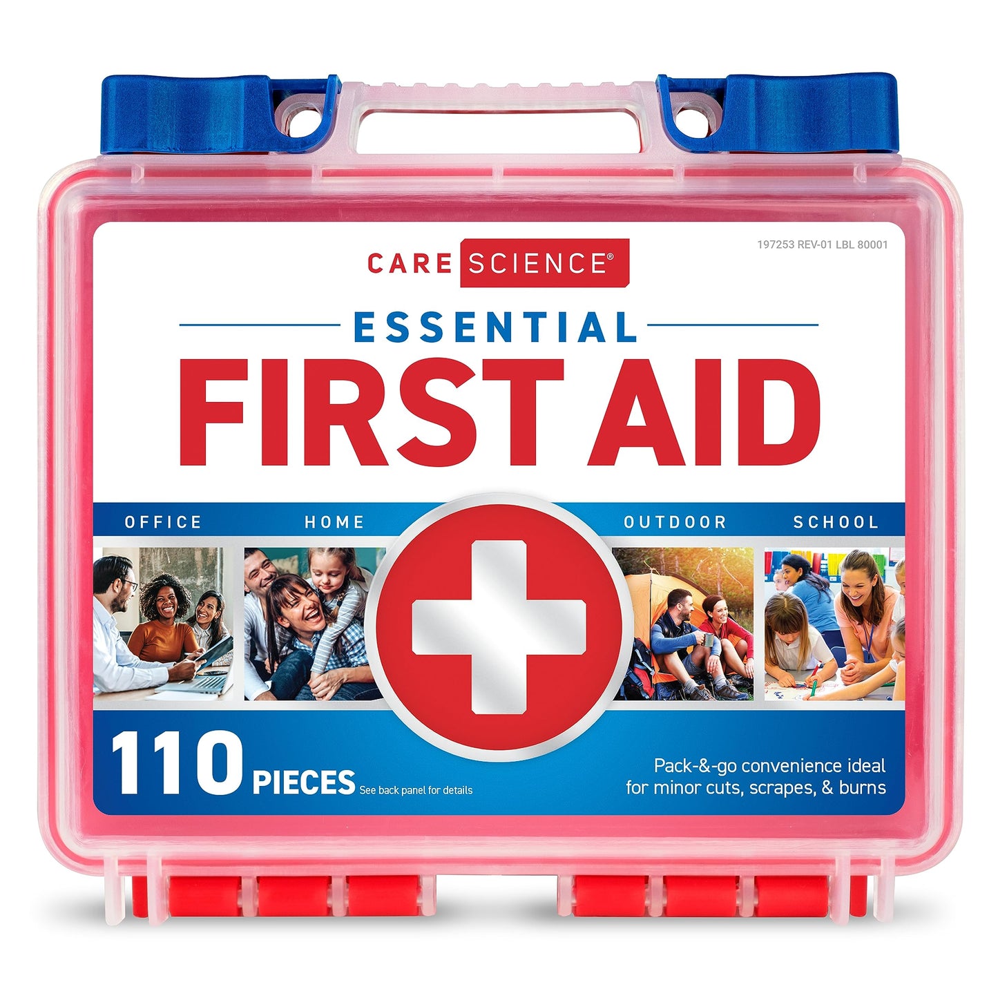 Care Science First Aid Kit, 110 Pieces | Professional Use for Travel, Work, School, Home, Car, Emergency, Survival, Camping, Hiking, and More