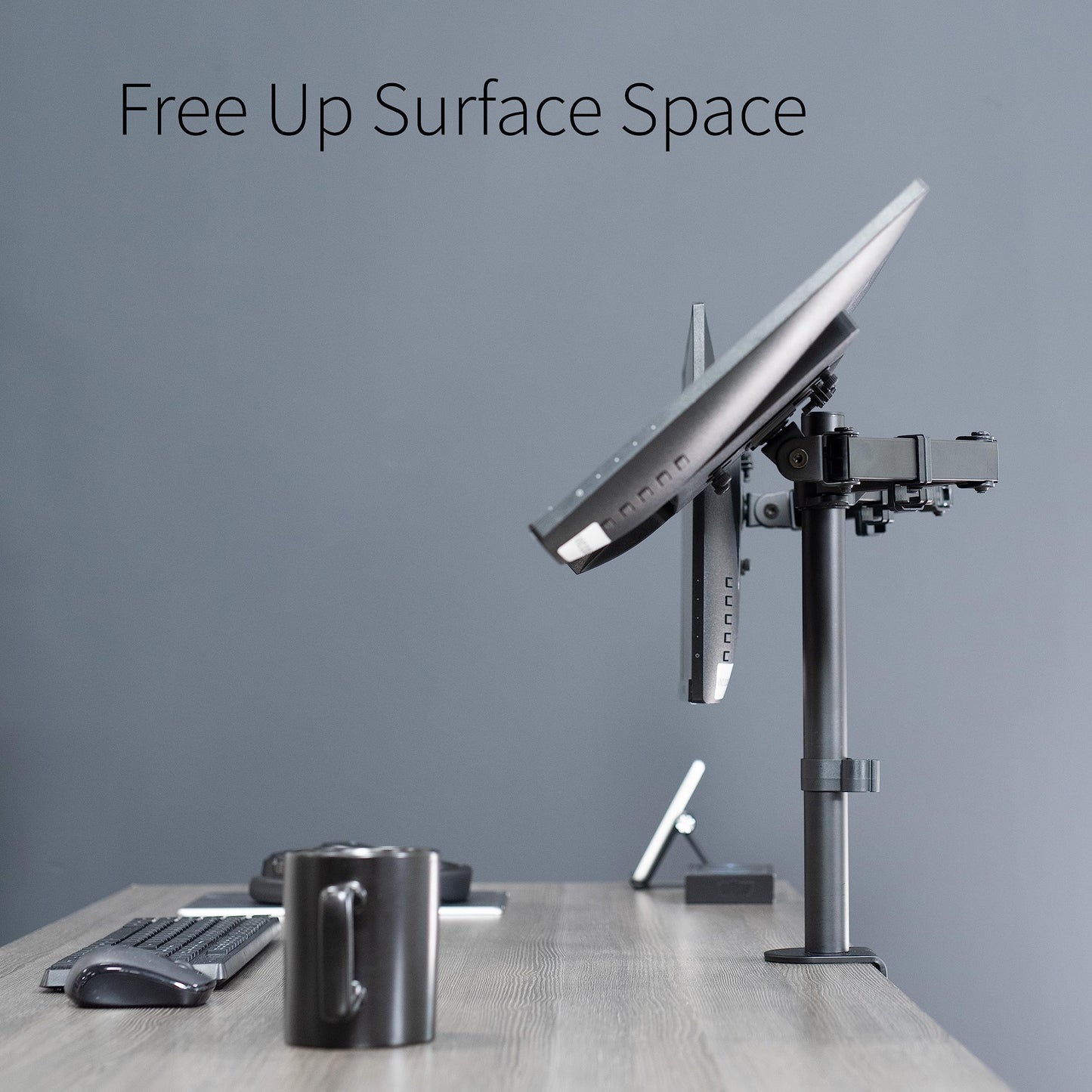 VIVO Dual Monitor Desk Mount, Holds 2 Computer Screens up to 30 inches and 22lbs Each, Heavy Duty Fully Adjustable Steel Stand with C-Clamp and Grommet, Black, STAND-V002