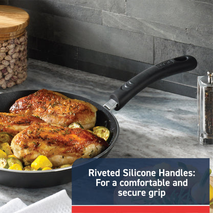 T-fal Experience Nonstick Fry Pan 8 Inch, Induction Compatible, Oven Safe 400F, Cookware, Non Stick Frying Pan, Skillet, Cooking, Kitchen, Egg Pan, Pots and Pans, Home, Dishwasher Safe, Black