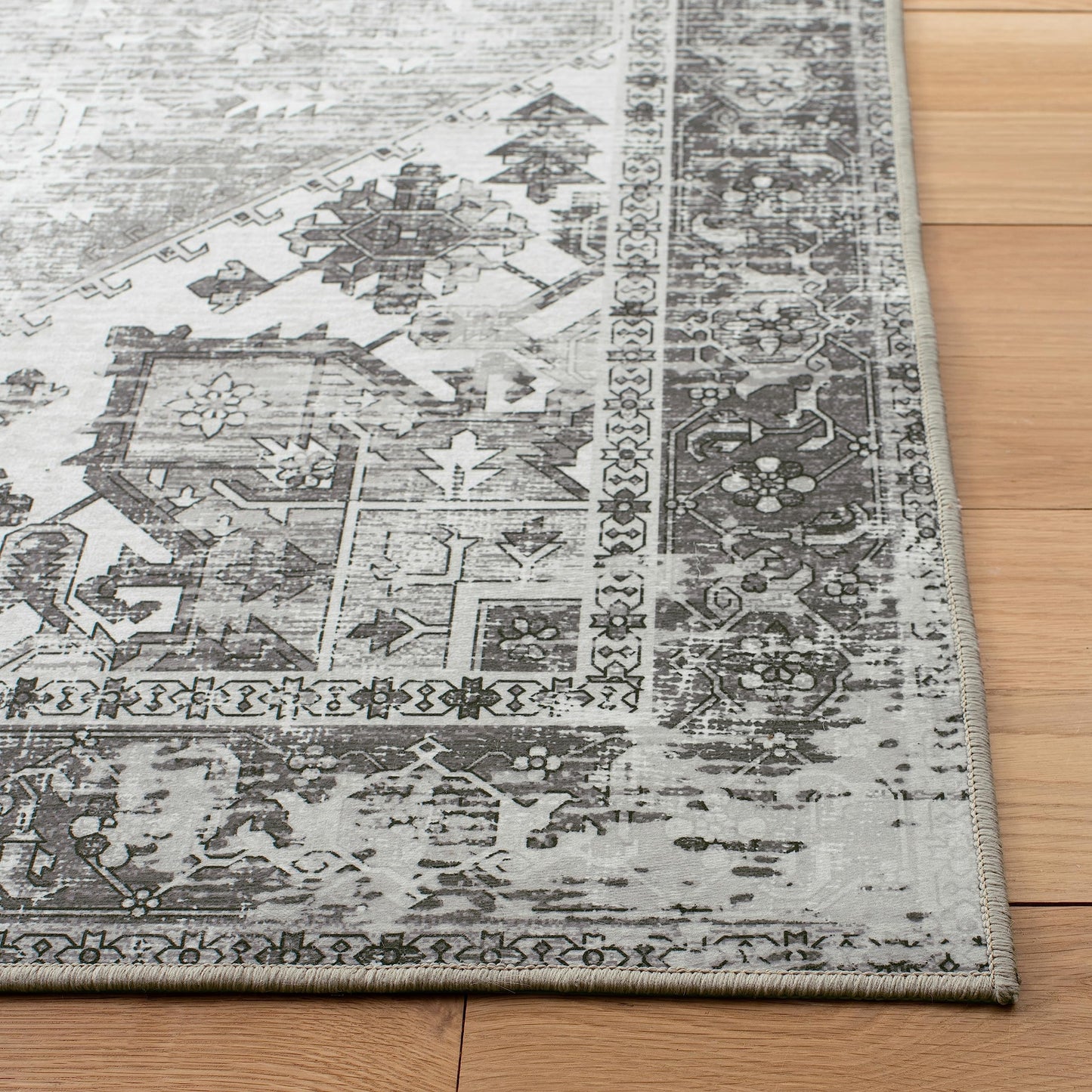 SAFAVIEH Tucson Collection Area Rug - 10' Square, Dark Sage/Ivory, Geometric Design, Machine Washable Indoor/Outdoor & Washable-Ideal for Patio, Backyard, Mudroom (TSN102F)