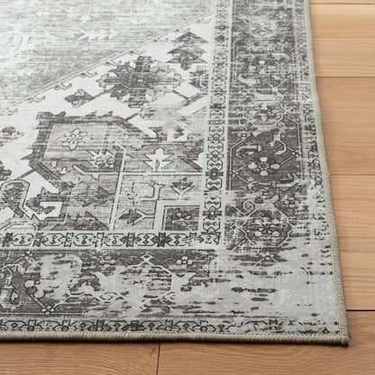 SAFAVIEH Tucson Collection Area Rug - 10' Square, Dark Sage/Ivory, Geometric Design, Machine Washable Indoor/Outdoor & Washable-Ideal for Patio, Backyard, Mudroom (TSN102F)