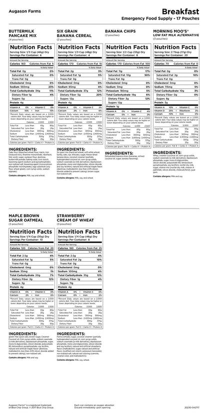 Augason Farms Breakfast Emergency Food Supply 4 Gallon Pail